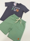 Conjunto Cinza Verde Moletom (Premium)
