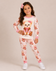 Conjunto Encanto Ursinha Rosa Moletom