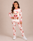 Conjunto Encanto Ursinha Rosa Moletom