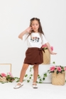 Conjunto Short Saia Marrom Tulipa 