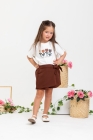 Conjunto Short Saia Marrom Tulipa 