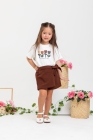 Conjunto Short Saia Marrom Tulipa 