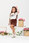 Conjunto Short Saia Marrom Tulipa 