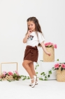 Conjunto Short Saia Marrom Tulipa 