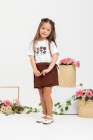 Conjunto Short Saia Marrom Tulipa 