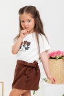 Conjunto Short Saia Marrom Tulipa 