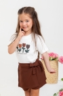 Conjunto Short Saia Marrom Tulipa 