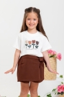 Conjunto Short Saia Marrom Tulipa 