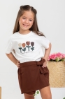 Conjunto Short Saia Marrom Tulipa 