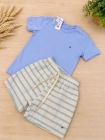 Conjunto Listras Azul Beb&ecirc; (Premium)