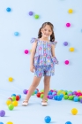 Conjunto Listra Azul Flores