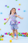 Conjunto Listra Azul Flores