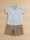 Conjunto Mauricinho Listras Azul