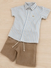 Conjunto Mauricinho Listras Azul