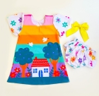 Vestido Baby com Calcinha - Casinha