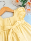 Vestido Luxo 1 ano Baby Amarelo Manteiga (Premium)