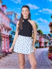 Conjunto Batinha Bolinha Preto Juvenil
