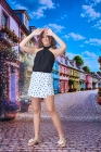 Conjunto Batinha Bolinha Preto Juvenil