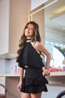 Conjunto Babado Preto Juvenil