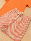 Conjunto Linho Listras Laranja