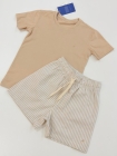 Conjunto Linho Listras Nude