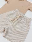 Conjunto Linho Listras Nude