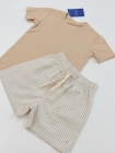 Conjunto Linho Listras Nude
