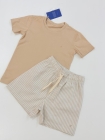 Conjunto Linho Listras Nude