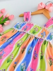 Vestido Listras Flores Color