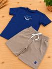Conjunto Moletom Azul com Marrom