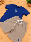 Conjunto Moletom Azul com Marrom