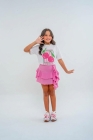 Conjunto Short Saia Cereja Rosa 