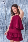 Conjunto Babado Vinho Juvenil