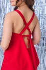 Conjunto Batinha Vermelho Short Saia Juvenil